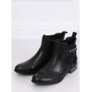 Kotníkové boty s jemnou aplikací černé barvy