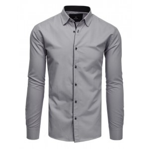 Stylová pánská košile s dlouhým rukávem šedé barvy