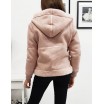 Dámská zimní bunda s kapucí v růžové barvě