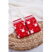Červené dámské ponožky ve vánočním motivu