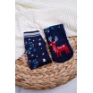 Modré dámské ponožky vánoční