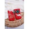 Dámské ponožky na vánoce v červené barvě