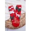 Dámské ponožky na vánoce v červené barvě