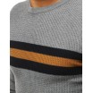 Pruhovaný pánský svetr v šedé barvě