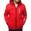 Červená lyžařská bunda s kapucí