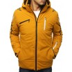 Žlutá bunda na lyžování s odnímatelnou kapucí