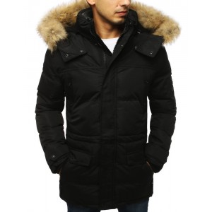 Stylová zimní bunda pro pány v černé barvě