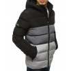 Moderní pánská černá zimní bunda s kapucí