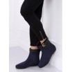 Moderní dámské boty v modré barvě na podzim