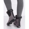 Šedé dámské gumové boty v šedé barvě