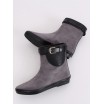 Šedé dámské gumové boty v šedé barvě