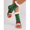 Teplé vánoční ponožky v zelené barvě
