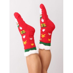 Vánoční ponožky v červené barvě s motivem Santa Clause