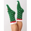 Tečkované vánoční ponožky v zelené barvě