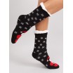 Moderní vánoční protiskluzové ponožky v černé barvě