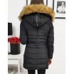 Dámská prošívaná zimní bunda v černé barvě s kapucí