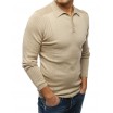 Pánský stylový béžový svetr s límcem