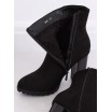 Semišové dámské boty na zimu v černé barvě
