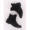 Moderní dámské boty v černé barvě na nízkém podpatku