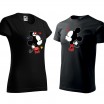 Valentýnský set triček v černé barvě mickey a minnie