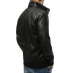 Trendová pánská kožená bunda černé barvy