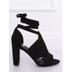 Trendové dámské sandály černé barvy s vázáním