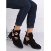 Moderní dámské černé kotníkové boty s top řemínky