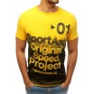 Žluté pánské tričko s krátkým rukávem a kulatým výstřihem