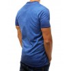 Modré tričko s krátkým rukávem a barevným nápisem