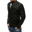 Černá pánská kožená bunda s náprsními kapsami na zip
