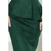 Stylové dámské zelené midi šaty s rafinovaným slim pásem