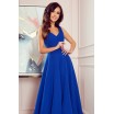 Luxusní dámské dlouhé společenské modré šaty
