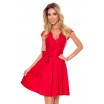 Společenské krásné dámské červené šaty s krajkou