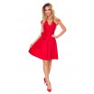 Společenské krásné dámské červené šaty s krajkou