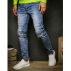 Moderní pánské džíny s dírami v modré barvě