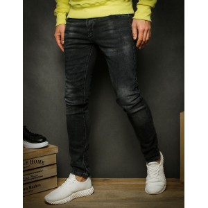 Klasické mírně zúžené pánské džíny černé barvy