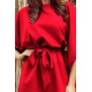 Stylové dámské krátké červené šaty motýlího střihu