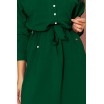 Moderní dámské zelené dlouhé šaty košilového střihu