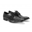 Matné pánské kožené boty COMODO E SANO v černé barvě