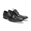 Vybíjeny pánské kožené boty v černé barvě COMODO E SANO
