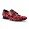 Pánské extravagantní kožené boty v červené barvě