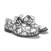 Tygrované pánské kožené boty COMODO E SANO v bílé barvě