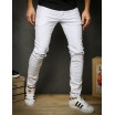 Stylové roztrhané pánské džíny bílé barvy
