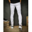 Stylové roztrhané pánské džíny bílé barvy