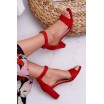 Semišové dámské sandály v červené barvě na léto