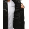Jarní pánská kožená bunda černé barvy s náprsními kapsami