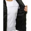 Moderní pánská kožená bunda černé barvy bez kapuce