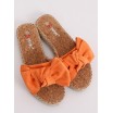 Oranžové dámské pantofle s mašličkou