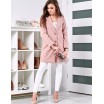 Růžový dámský jarní kabát s dvěma knoflíky