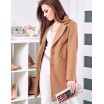 Trendový dámský jarní kabát světle hnědé barvy